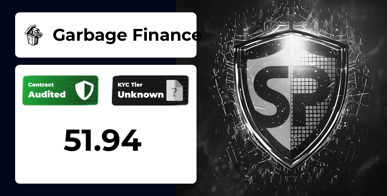 Garbage Finance | SolidProof TrustNet